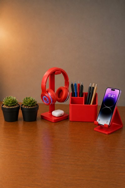 Genel Markalar Masaüstü Düzenleyici Seti, Kulaklık Standı, Telefon Standı, Ka...
