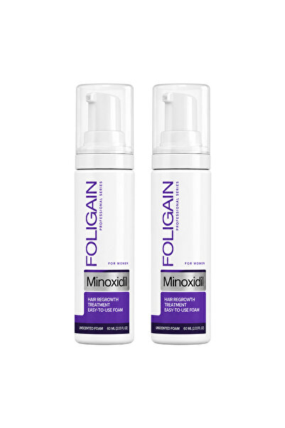FOLIGAIN Spumă pentru creșterea părului Minoxidil 2% Fără parfum 2 x 60 ml