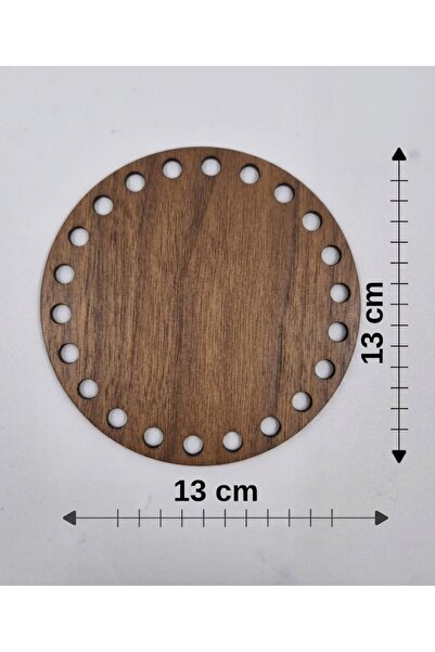 Mu Art Ahşap 10 Pieces of Wooden Walnut Color 13X13 cm 1 Tray Knitting Plate ...