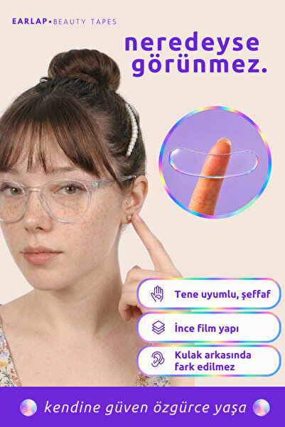 Beauty Tapes Earlap Kepçe Kulak Bandı Bean Plus XL Boy, 40 adet
