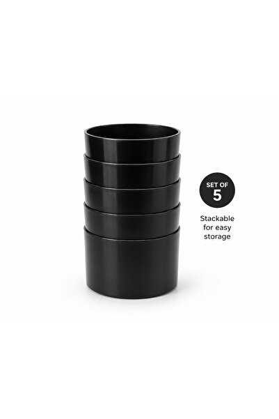 Beitna Helw Set of 5 Black Nursery Pots — 15 cm