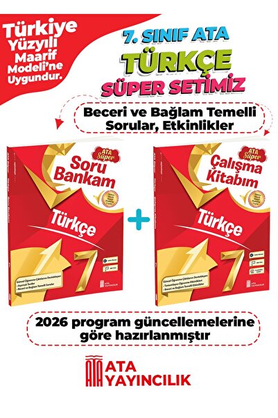 Ata Yayıncılık 7. Sınıf Türkçe Süper Set Soru Bankam + Çalışma Kitabım Yeni