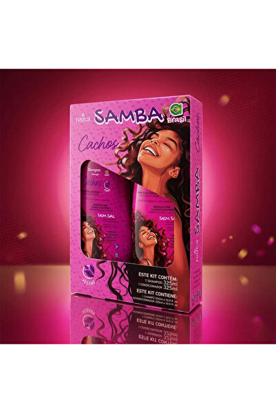 Samba مجموعة شامبو وبلسم كاشوس للشعر المجعد، مرطب ومغذي ومنعم 750 جرام