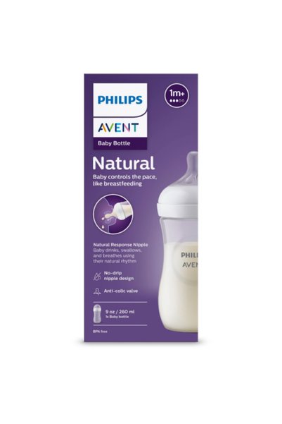 Philips Avent زجاجة أطفال بلاستيكية طبيعية من أفنت من عمر شهر واحد 260 مل