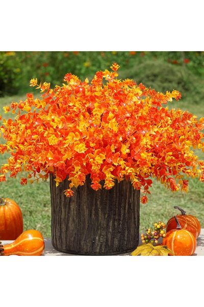 Arabest 12-Piece Artificial Fake Flowers,Outdoor Faux Mums Plants,UV Resistan...