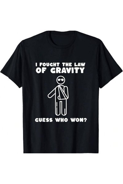 kai22 Funny Broken Arm - Fought The Law Of Gty Get Well Gift T-Shirt