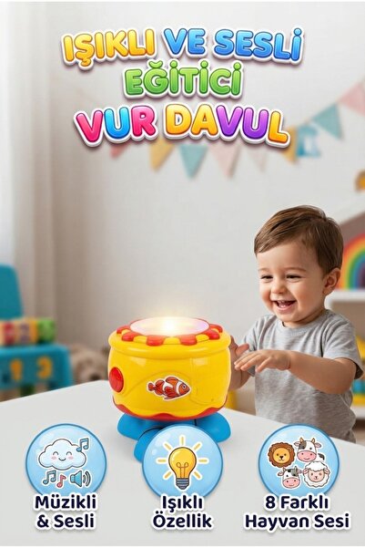 Tıfıl Toys Işıklı Sesli Müzikli Ses Ayarlı Alfabe ve Sayı Sayabilen Hayvan Se...