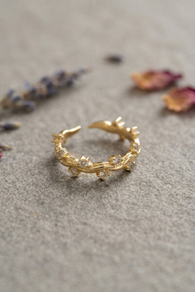 callerrons accessories Gold Color Zircon Stone Ivy Model Women's Ring - Ebj26...