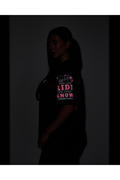 REDARK Unisex Siyah Oversize Reflektörlü Motorcu Tişörtü - %100 Pamuklu Özel ...