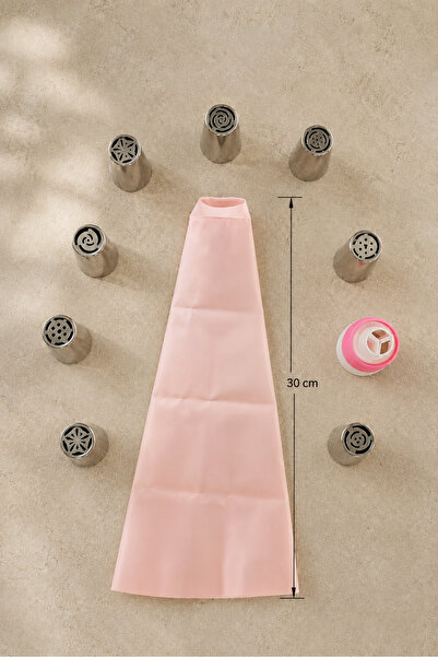 Kitchen Way 9 Pieces Cream Piping Nozzles Set Cake and Cookie Decorating Tips Kw-3329