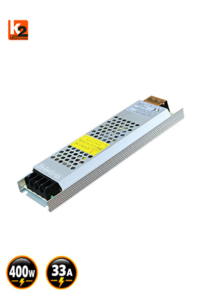 GLOBAL KENDAL ELEKTRİK K2 12V 33 Amper 400 Watt Slim Şerit Led Trafosu