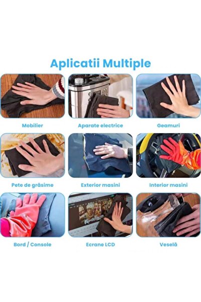 OEM Set de 5 lavete magice 30x30 cm, microfibră premium, fără scame și fără zgârieturi, absorbție ridicată, reutilizabile