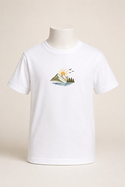 FAVORİST Children's White Series Mixed Prints Cotton Combed Cotton Unisex T-S...