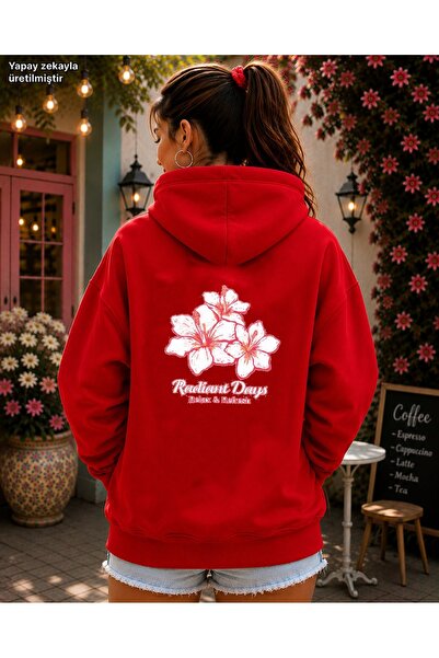 caddekombin Women's Tropical Floral Printed Radiant Days Written Hooded Kanga...