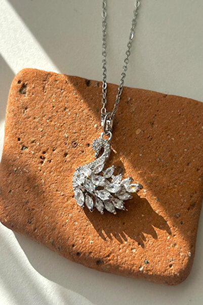SEHERDEN Crystal Stone Swan Model Women's Necklace (22 Cm+4.50 cm)