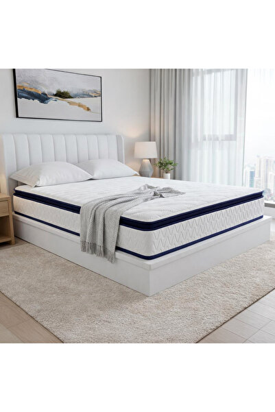 Euro Sleep Delux 30 cm Pillow Top Bonnell Spring Mattress – Firm Ortho Medical Support, Motion Isolation, Spine Balance & Pressure Relief