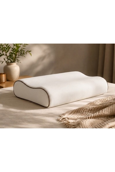 GENSCO Ortopedik Lateks Yastık Boyun Destekli Ergonomik %100 Doğal 40x60x12/9...