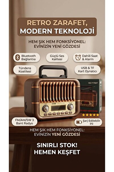 Genel Markalar Bluetooth Speaker/Fm/Usb Nostaljik Radio