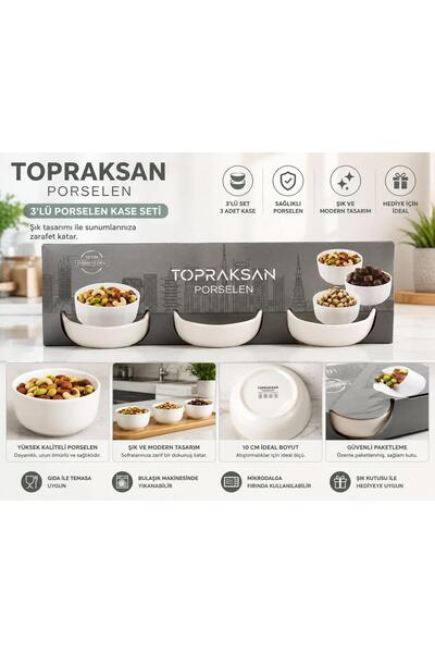Topraksan Porselen 3'LÜ ÇEREZLİK-TOPRAKSAN
