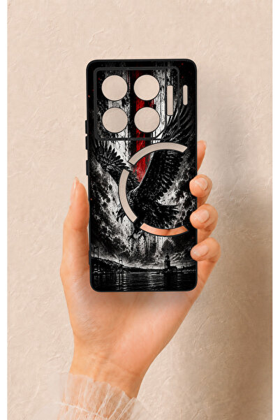 Vip Case İnfinix Gt 20 Pro Uyumlu Kara Kartal Desenli Silikon Kılıf