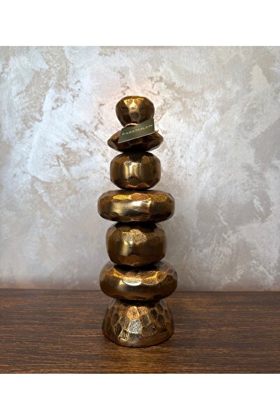 Zen Formlu Gold Katmanlı Şamdan