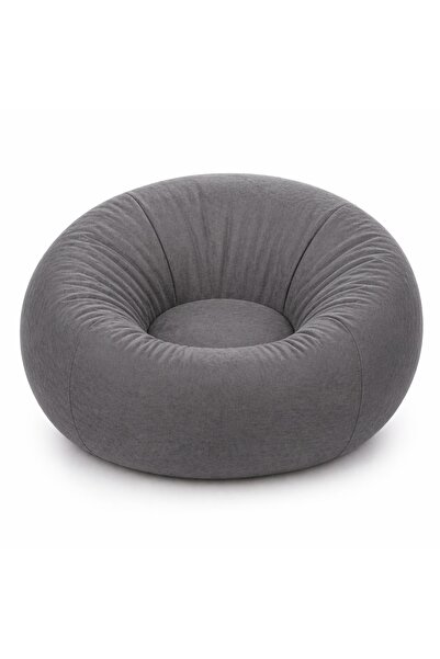 BaoBao Grey inflatable armchair with included manual pump, comfortable and du...