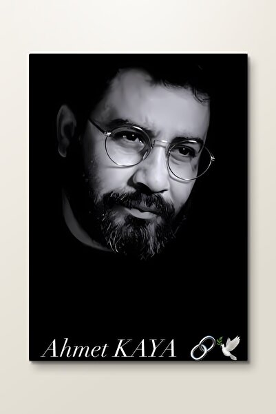 ArtPlaka Ahmet Kaya - Siyah Beyaz Portre - Müzik Metal Tablo - Mıknatıslı Mon...