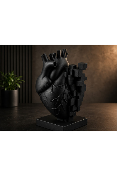 MYE TEKNOLOJİ Anatomik Kalp Dekoratif Biblo Piksel Detaylı Modern Masaüstü He...
