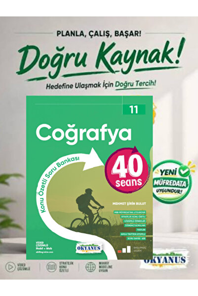 Okyanus Yayıncılık Okyanus Yayınları 11.Sınıf 40 Seans Coğrafya Konu Özetli S...