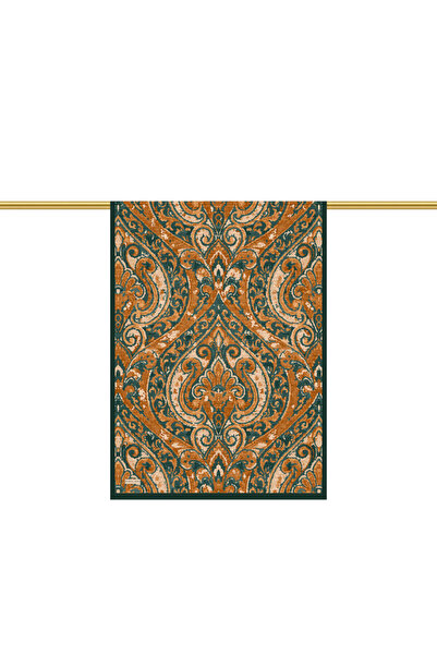 Bursa İpek Green Shahrazat Pattern Sura Silk Shawl