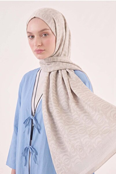 Salih Çelebi Șal Jacquard cu model inelar 100 - PIATRĂ