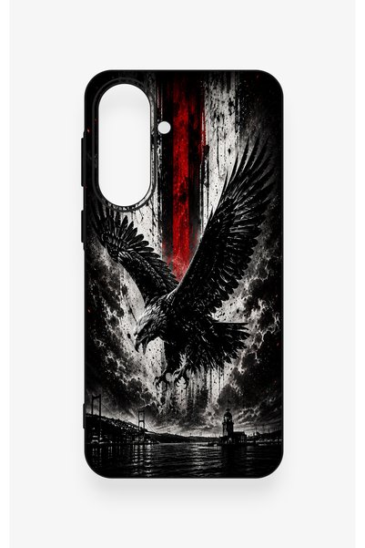 Vip Case Samsung A37 Compatible Black Eagle Patterned Silicone Case