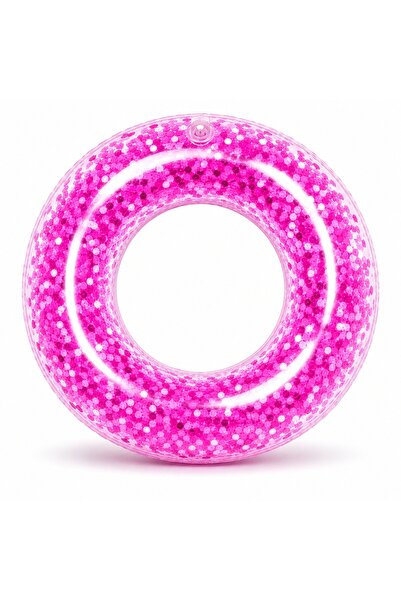 BaoBao Inflatable Ring with Glitter 60 cm – Light Pink, Swimming Ring for Kid...