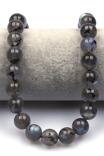 Alibaba Doğaltaş Labradorit (AA Kalite) Doğal Taş Dizi 12 mm Küre Kesim - DZ-1469