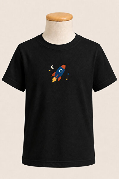 FAVORİST Children's Black Series Mixed Prints Cotton Combed Cotton Unisex T-S...