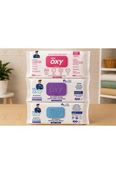 MR.OXY Mr. Oxy Pack – 3 x șervețele umede pentru curățare, 100 bucăți/pachet,...