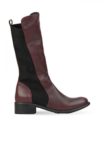 BUENO Burgundy Leather Women's Heeled Boots
