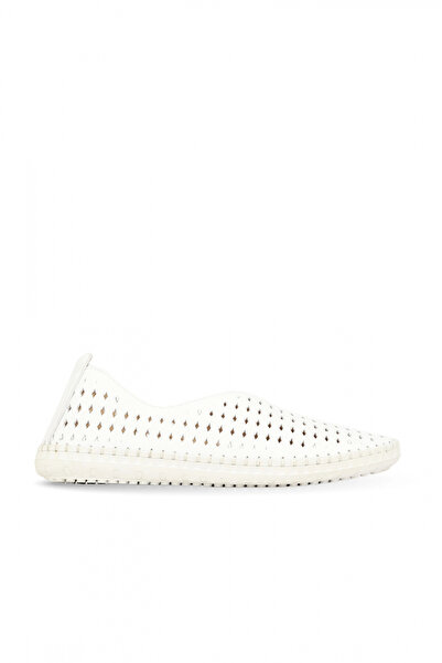 BUENO White Leather Women's Flat Shoes