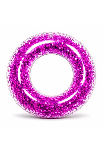 BaoBao Colac gonflabil cu sclipici 80 cm – Roz închis, Colac de înot pentru c...