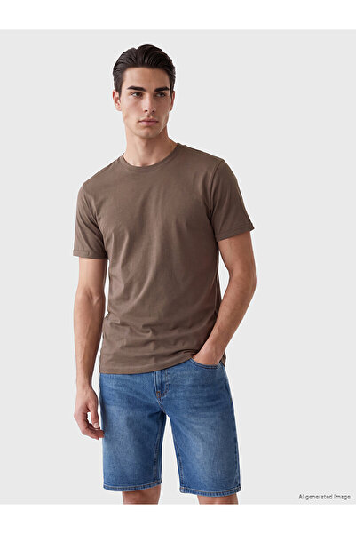 LC Waikiki Trendlucky Slim Fit Thin Fabric Men's T-Shirt with Difference in C...