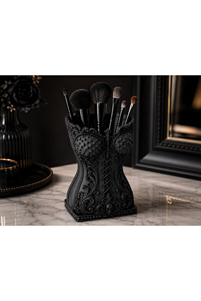 MYE TEKNOLOJİ Gothic Corset Design Makeup Brush Holder Decorative Cosmetic Or...