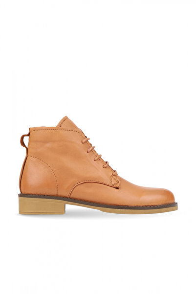 BUENO Tan Dark Leather Women's Flat Boots