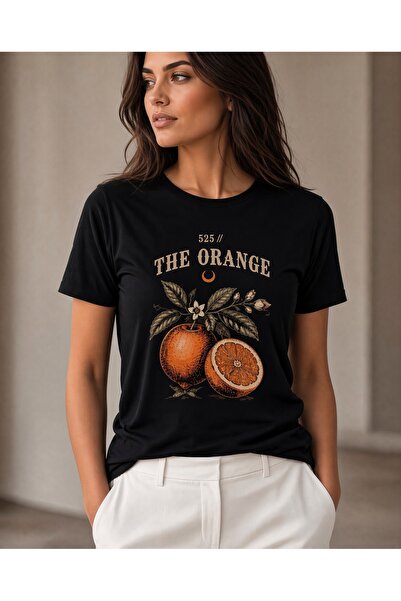 525 Portakal Baskılı Oversize Unisex T-Shirt