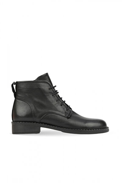 BUENO Black Leather Women's Flat Boots
