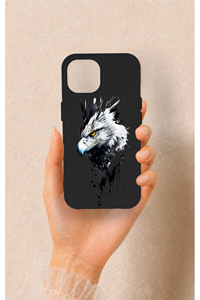 Vip Case iPhone 15 Uyumlu Bald Eagle Desenli Silikon Kılıf