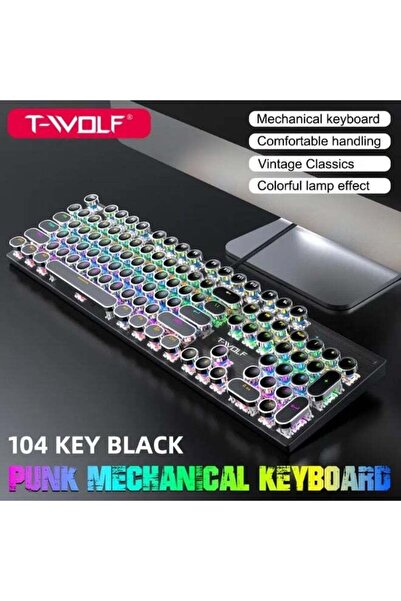 T-WOLF لوحة مفاتيح ميكانيكية للألعاب T75 بـ 104 مفتاح، لوحة مفاتيح ألعاب بتصم...