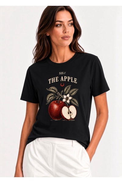 525 Μπλουζάκι Unisex Oversize με στάμπα Apple