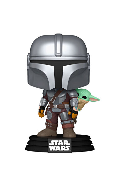 Funko Figurină POP Star Wars Mandalorian și Grogu - Mandalorianul cu Grogu
