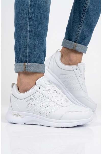Wickers Men's White Daily Running Walking Shoes Lightweight Comfortable Ortho...