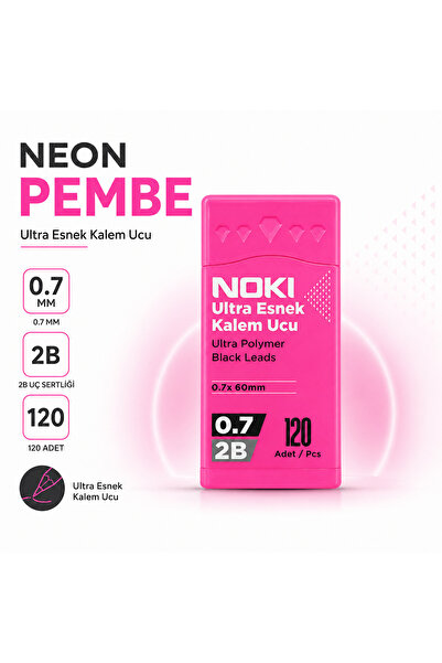 Noki 0.7 mm 2B Versatil Pen Tip 120 Pieces Neon & Pastel Color Options Pen Tip
